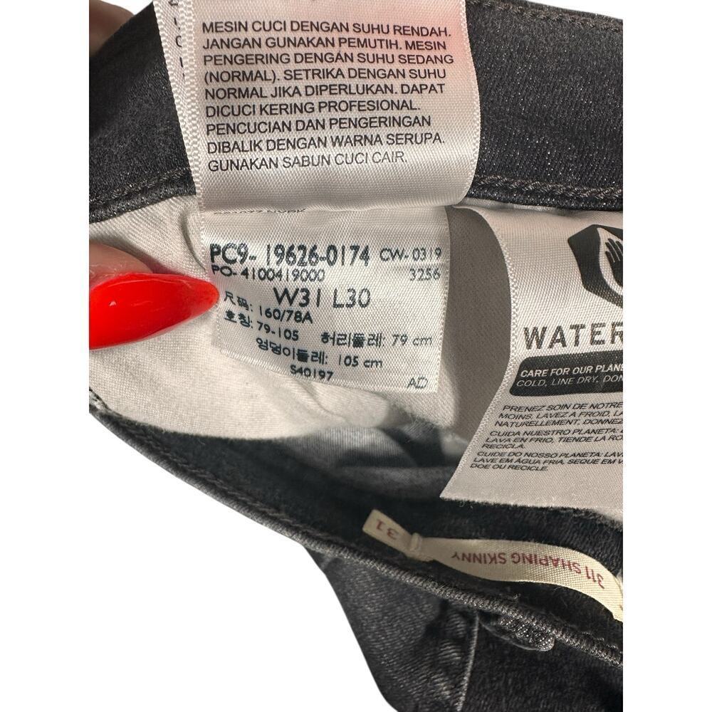 Levi’s 311 Shaping Skinny Jeans W31 L30 Black Studded Side Detail - Picture 7 of 8